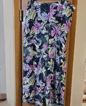 J. Jill Multicolor Floral Wide Leg Pull-on Xl Pants